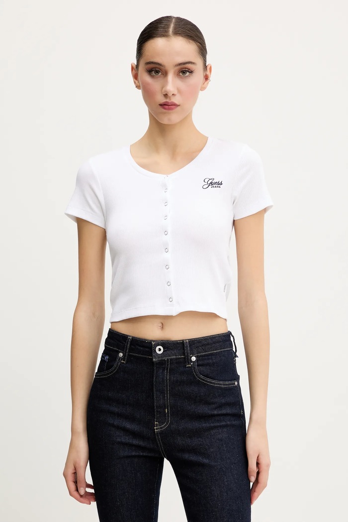 Guess Jeans t-shirt slim bianco W5GP27.KA0H1