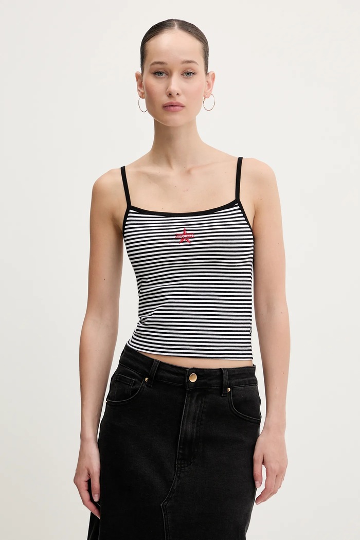 Top Guess Jeans slim černá W5GP35.KCIE1
