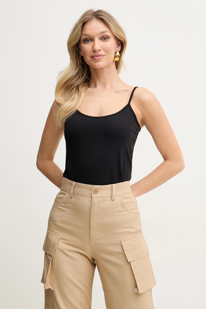 Morgan τοπ γυναικείο BASIC slim μαύρο BASIC
