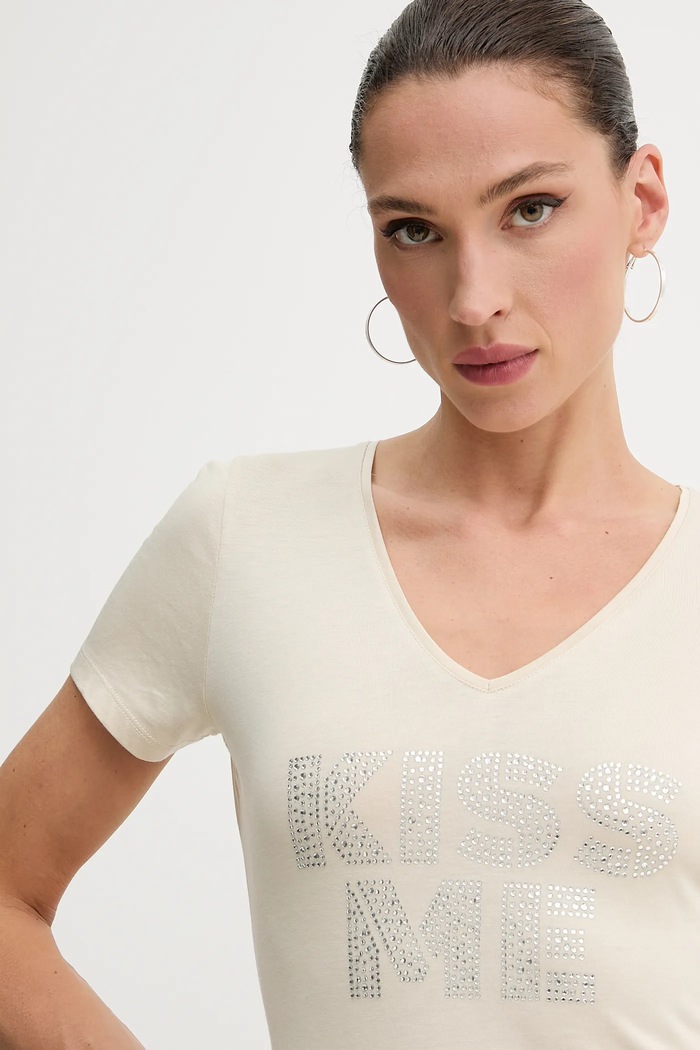 Morgan t-shirt DBISOU bézs DBISOU