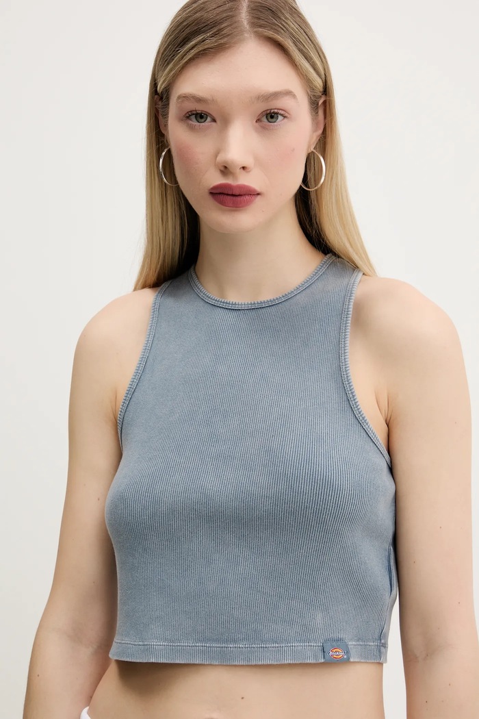 Pamučni top Dickies pamuk plava DK0A4Z9DG701