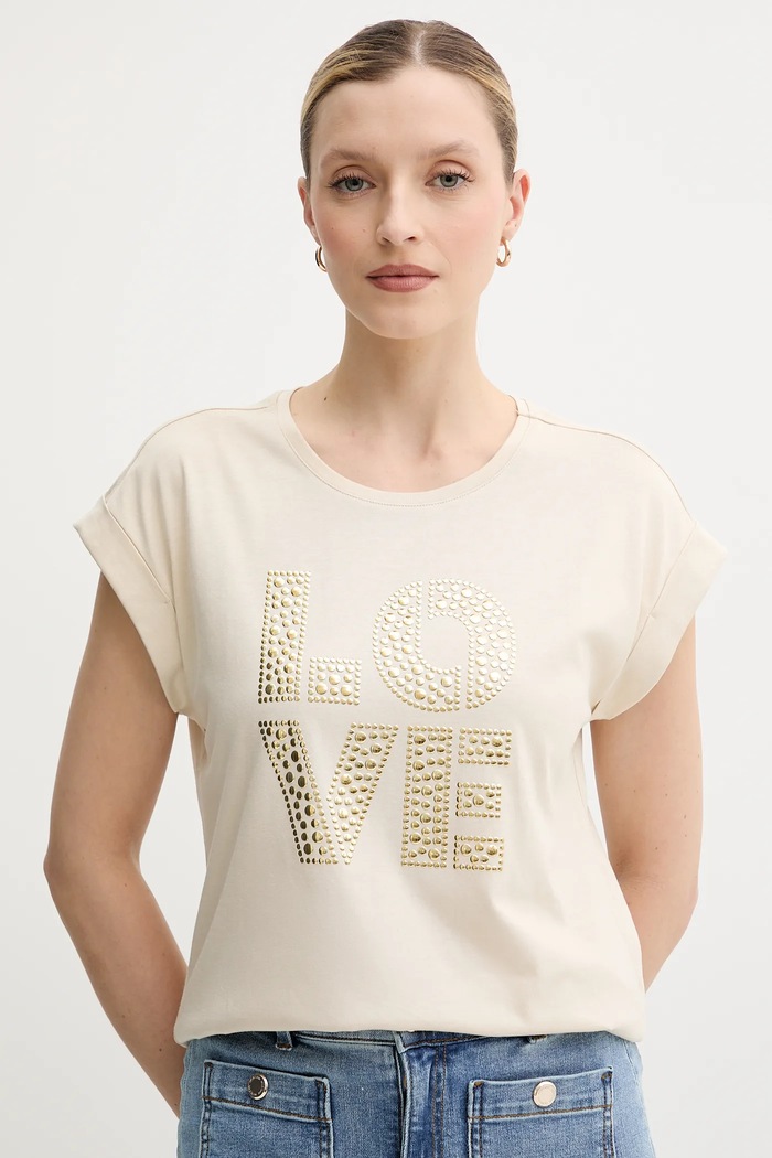Morgan tricou DSILVI imprimeu bej DSILVI