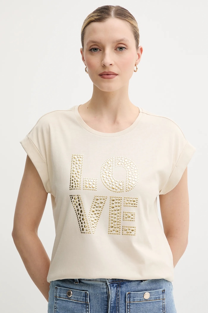 Morgan tricou DSILVI imprimeu bej DSILVI