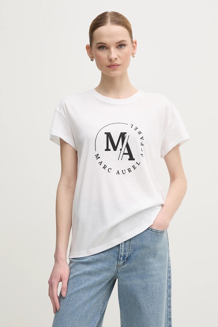 Marc Aurel tricou imprimeu alb 7635.7000.73814