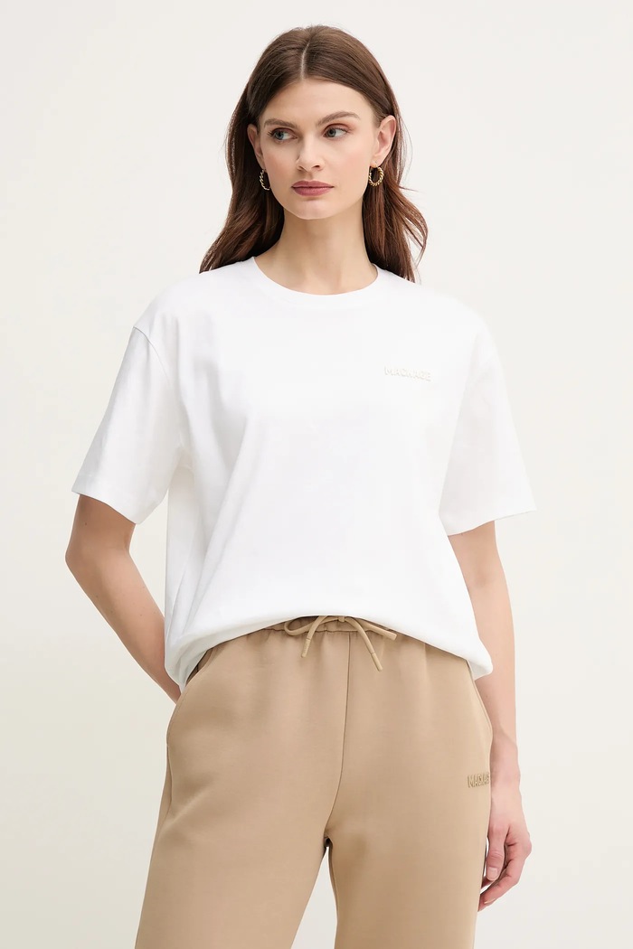 Bavlnené tričko MACKAGE relaxed biela TEE.W