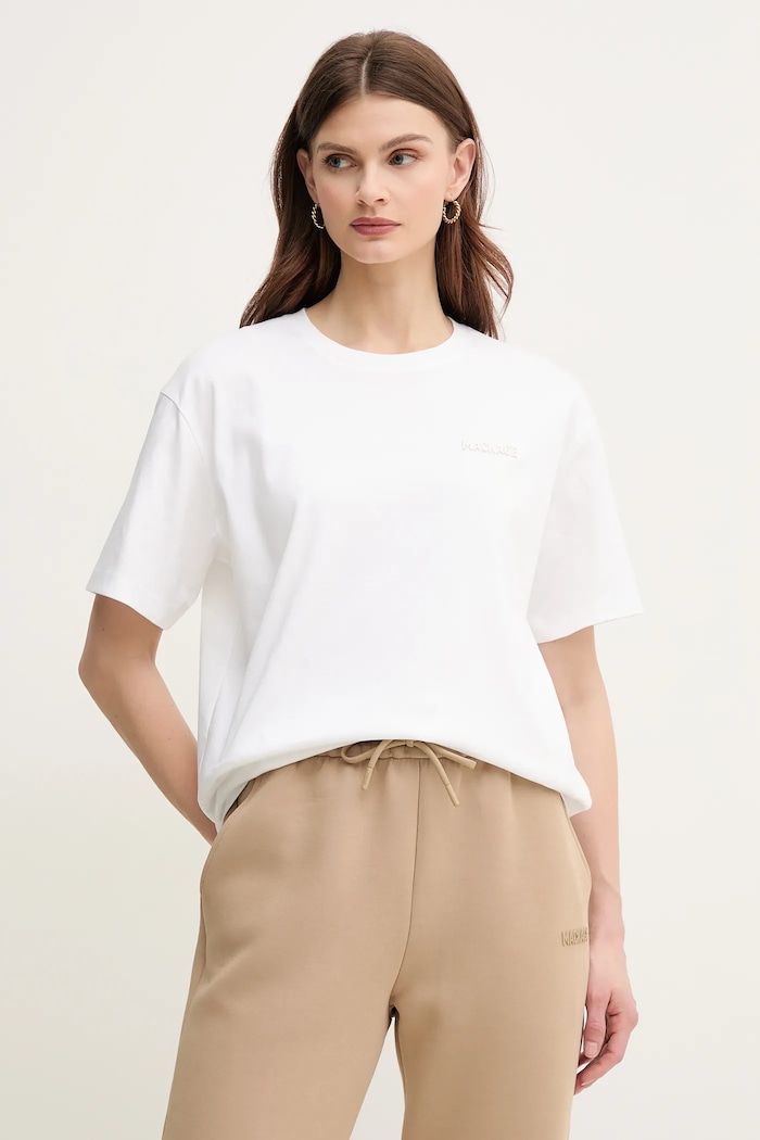 Bavlnené tričko MACKAGE relaxed biela TEE.W