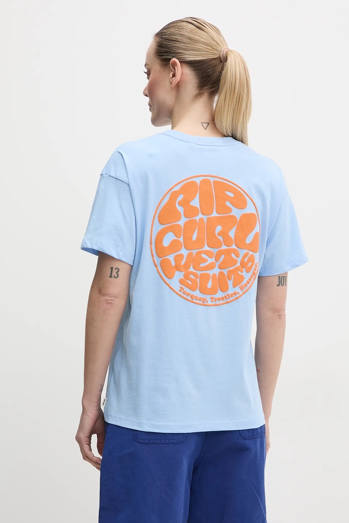 Ρούχα Rip Curl T-shirt γυναικείο βαμβακερό 0EGWTE μπλε