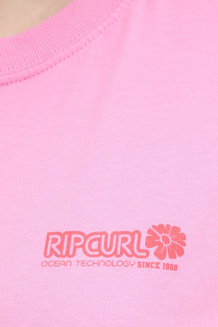 Βαμβακερό μπλουζάκι Rip Curl 0FZWTE ροζ
