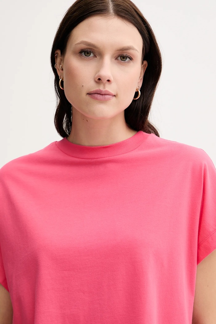 United Colors of Benetton T-shirt damski bawełniany różowy 3096D1071