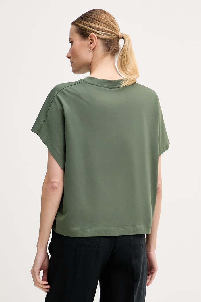 Odzież United Colors of Benetton T-shirt damski bawełniany 3096D1071 zielony