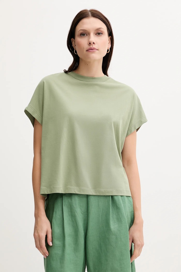 United Colors of Benetton T-shirt damski bawełniany bawełna zielony 3096D1071