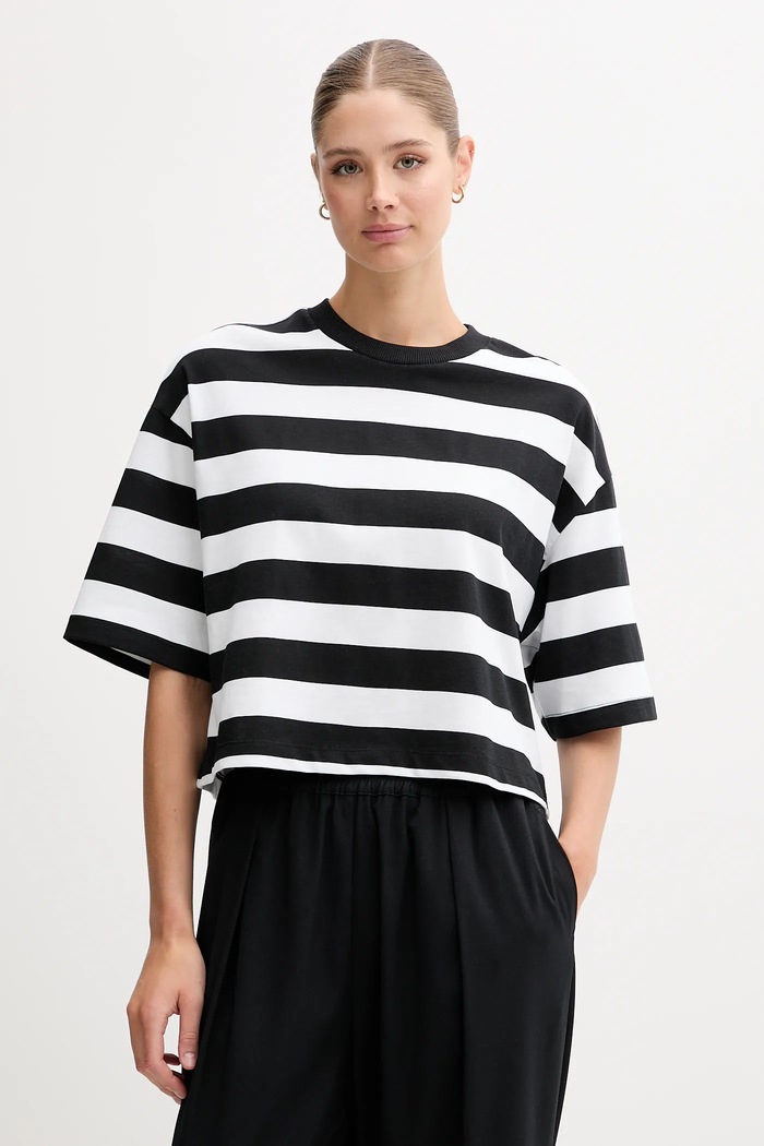 United Colors of Benetton t-shirt bawełniany okrągły czarny 32JPD10A5