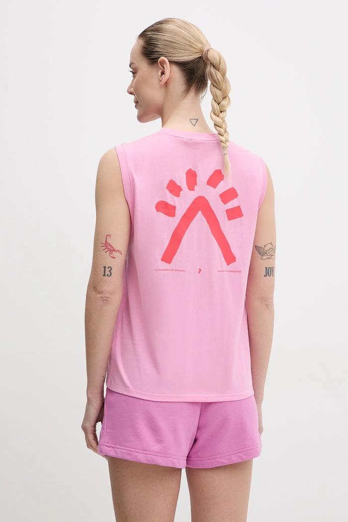 Peak Performance pentru femei cu bumbac Explore Graphic print roz G79743