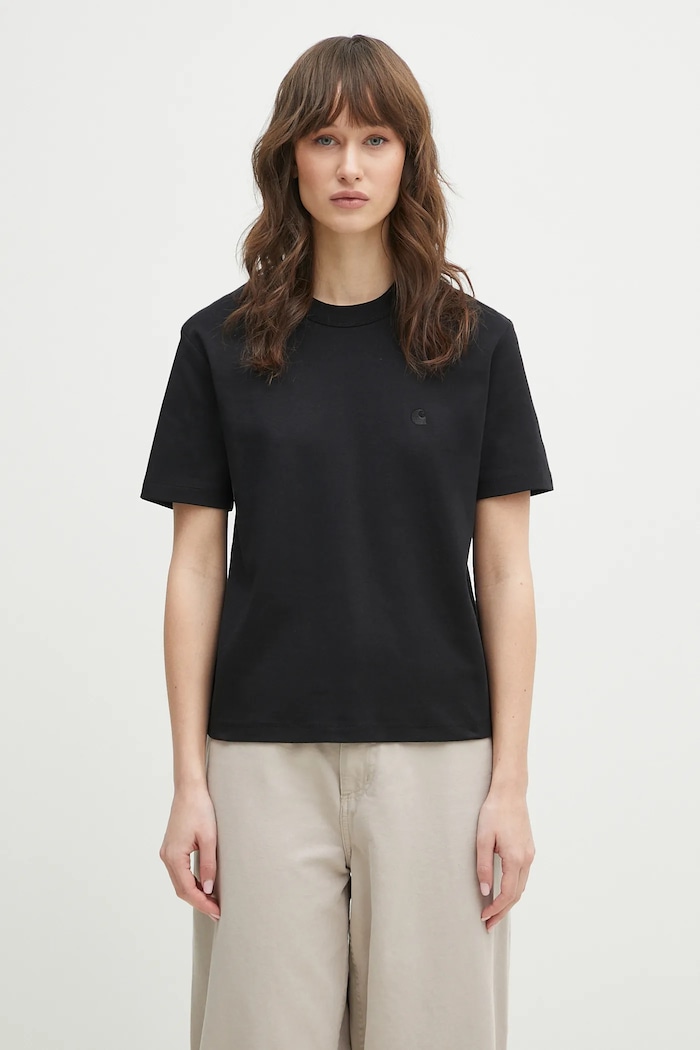 Carhartt WIP cotton t-shirt S/S Luca T-Shirt plain black I034633.89XX