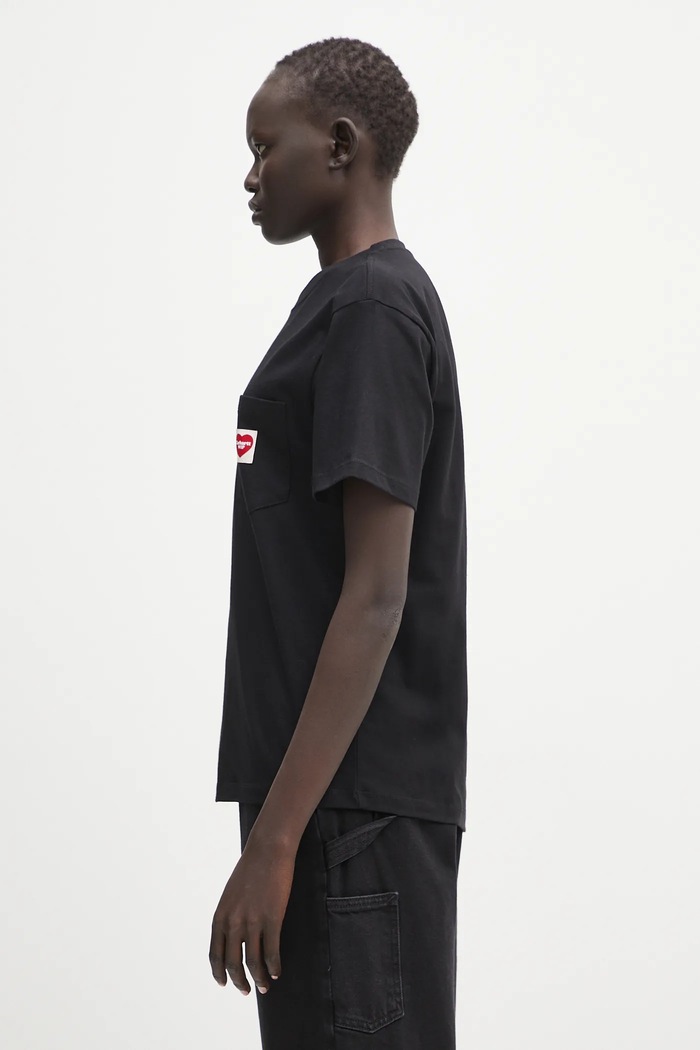 Carhartt WIP cotton t-shirt S/S Pocket Heart T-Shirt I032180.1V2XX black SS25