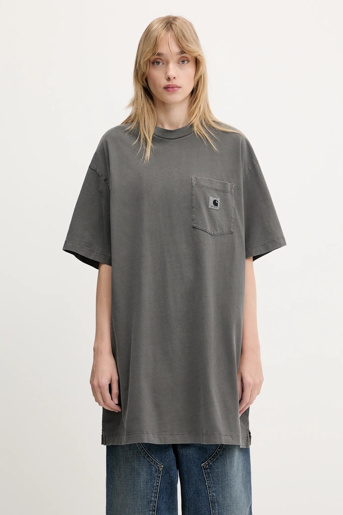 Carhartt WIP cotton t-shirt S/S Nelson Grand T-Shirt relaxed gray I034621.87GD