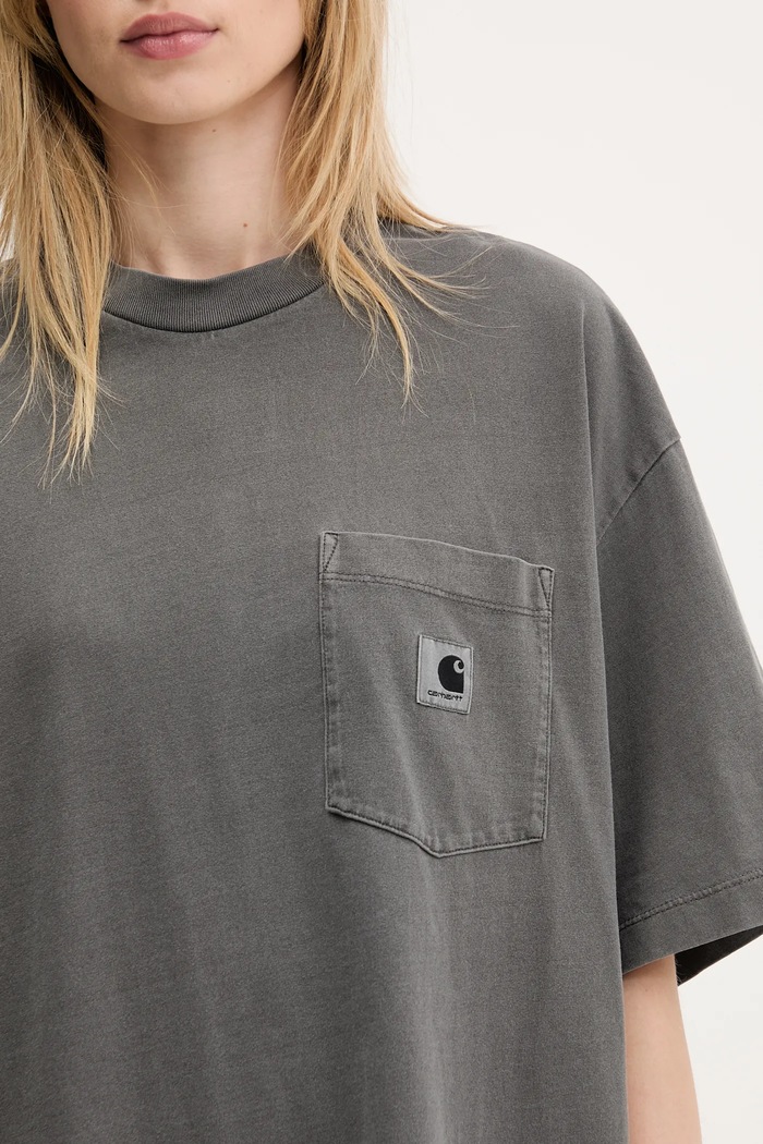 Carhartt WIP cotton t-shirt S/S Nelson Grand T-Shirt gray I034621.87GD