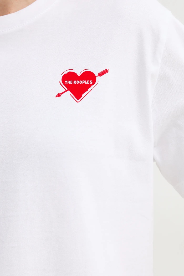 The Kooples tricou din bumbac FTSC30036K alb