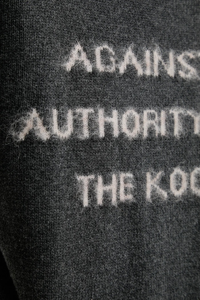 The Kooples gyapjúkeverék pulóver FPUL30012K szürke
