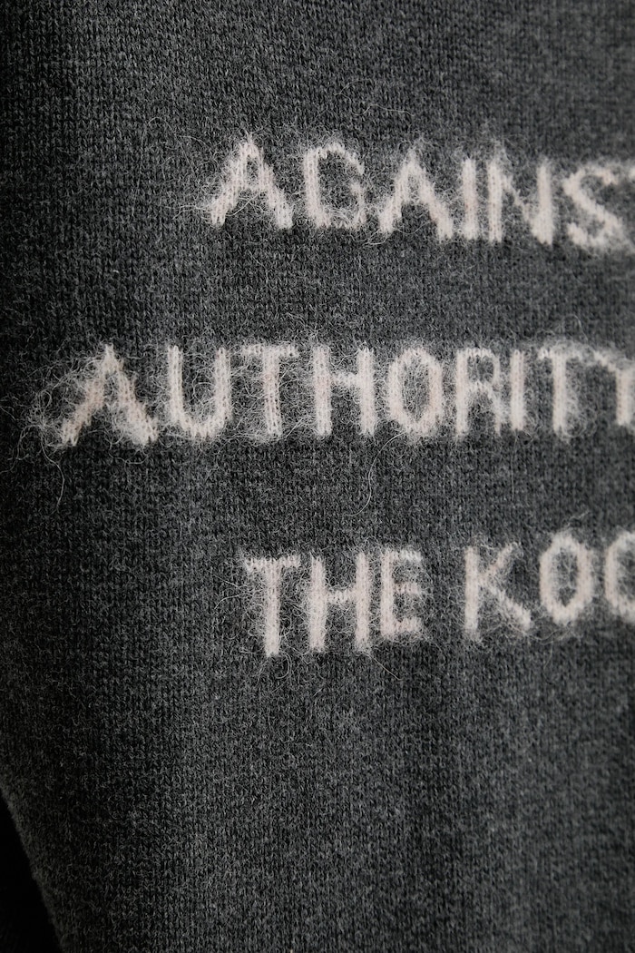 The Kooples gyapjúkeverék pulóver FPUL30012K szürke