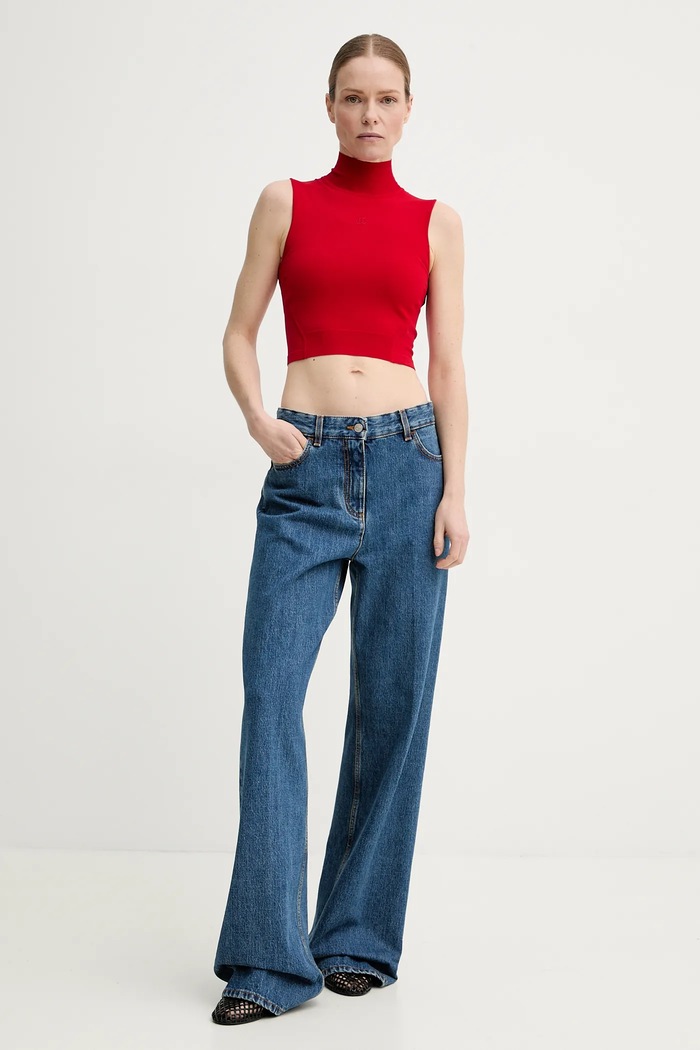 Bluza The Kooples FTOP30005K crvena SS25