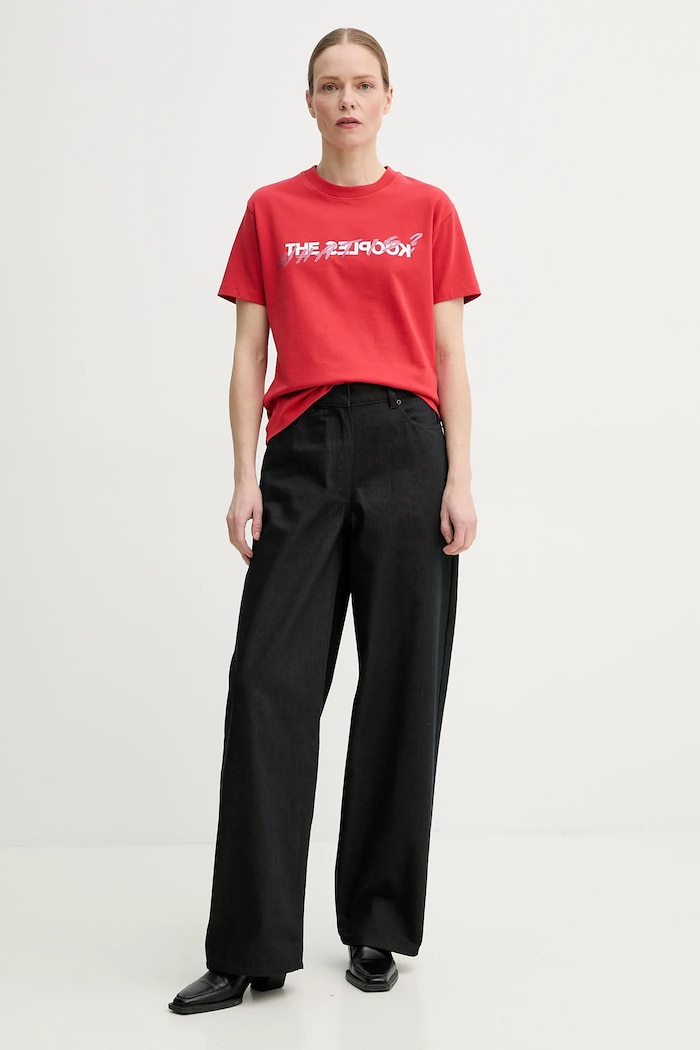 Pamučna majica The Kooples FTSC30027K crvena SS25