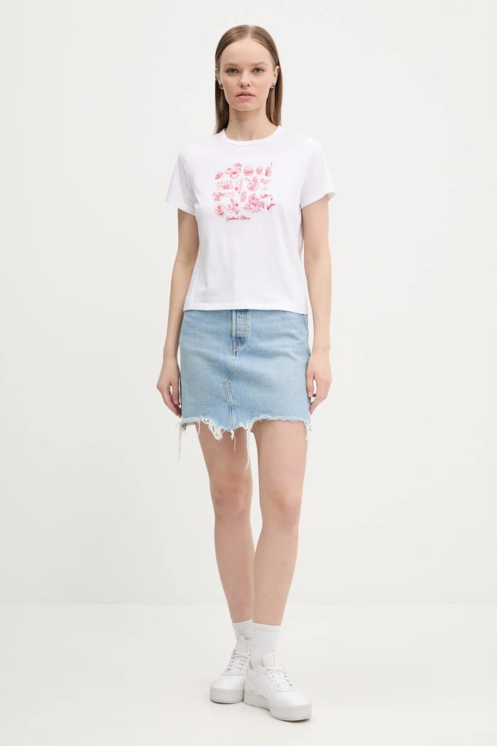 Bavlnené tričko Abercrombie & Fitch KI157.5109.100 biela SS25