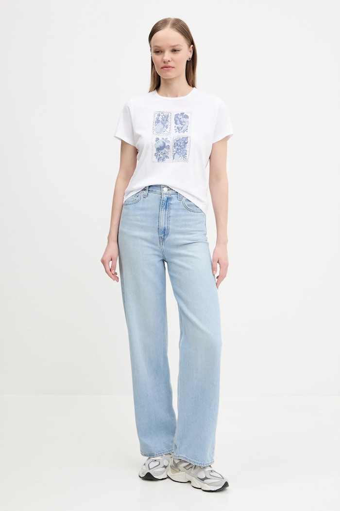 Bavlnené tričko Abercrombie & Fitch KI157.5201.100 biela SS25