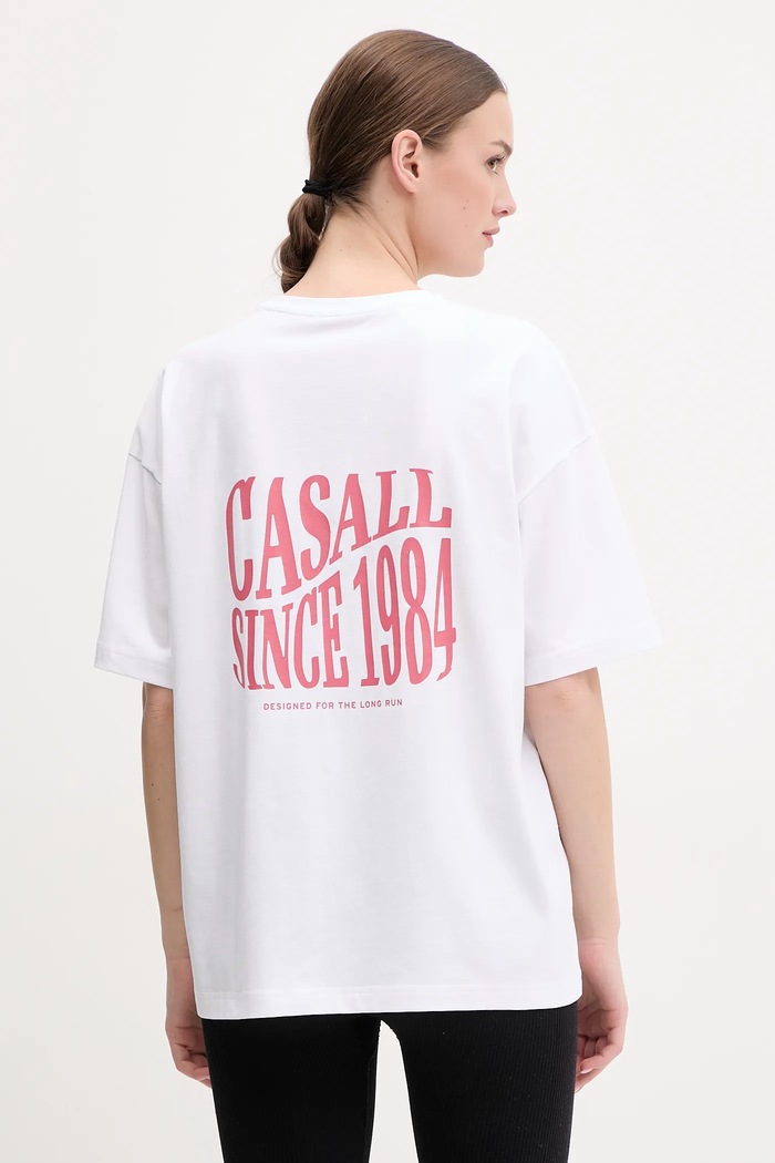 Casall tricou print alb 25010.