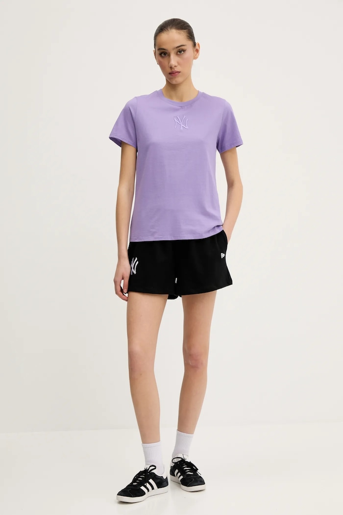 New Era t-shirt bawełniany 60596472 fioletowy SS25