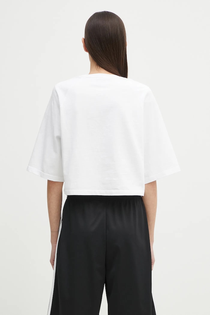 Ρούχα Βαμβακερό μπλουζάκι Fiorucci Curly Lollipop Logo Cropped Padded U02SPTSH106CJ01WH01 λευκό