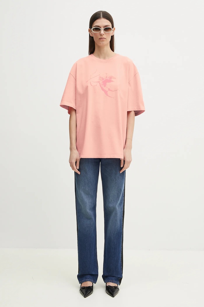 Бавовняна футболка Fiorucci Print Boxy Fit U02SPTSH103CJ01PN02 рожевий