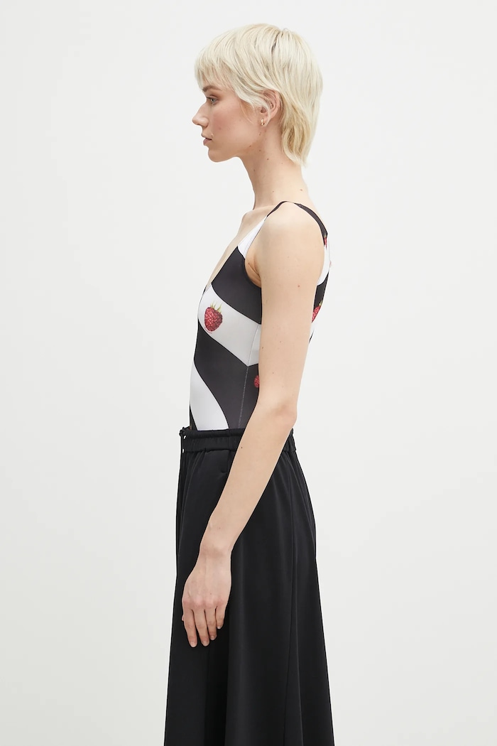 Fiorucci body Striped Raspberry Print W02SPTBO292LY01MU01 negru SS25