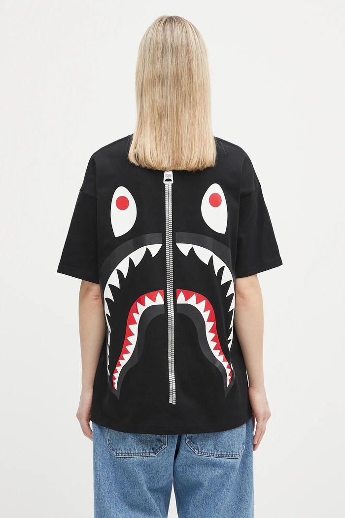 Abbigliamento A Bathing Ape t-shirt in cotone Big Shark Oversized 1L30209009 nero