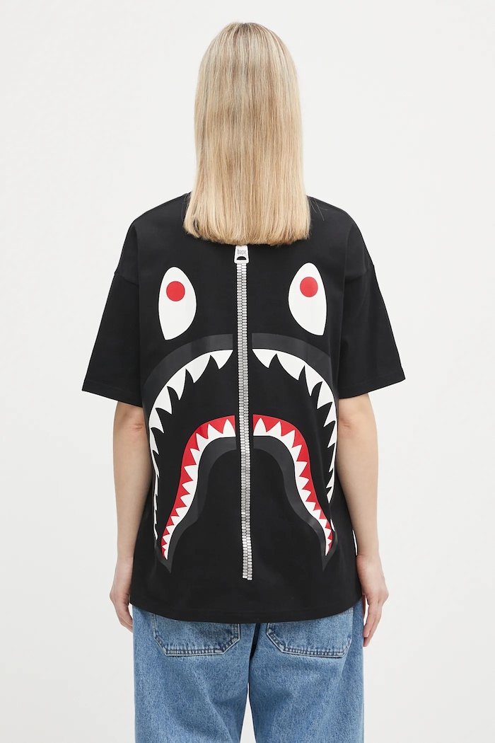 Abbigliamento A Bathing Ape t-shirt in cotone Big Shark Oversized 1L30209009 nero