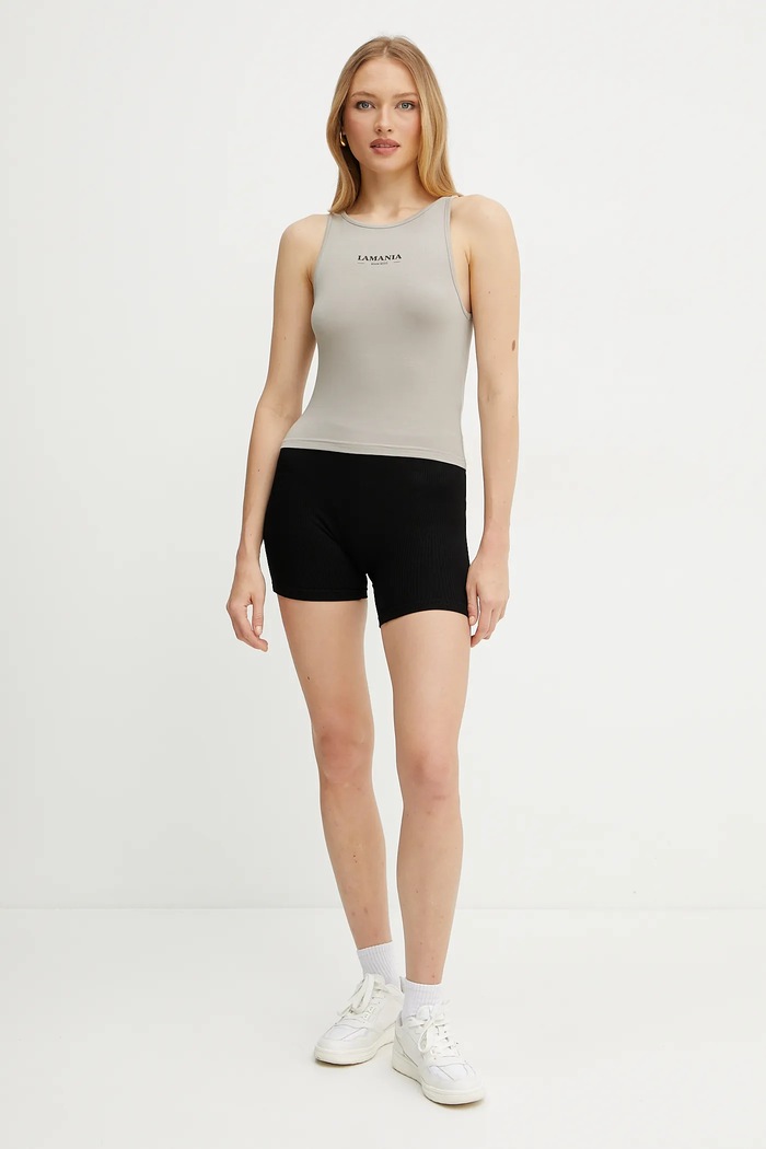 La Mania Top BASIC.CROP.TOP bej SS25