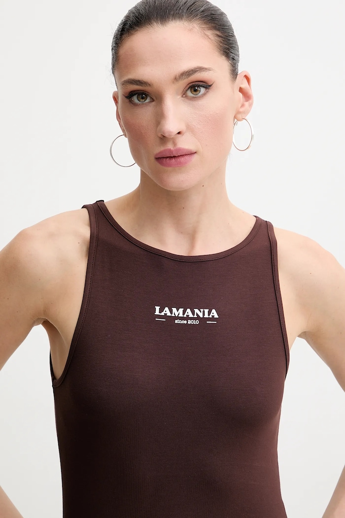 Top La Mania BASIC.CROP.TOP maro