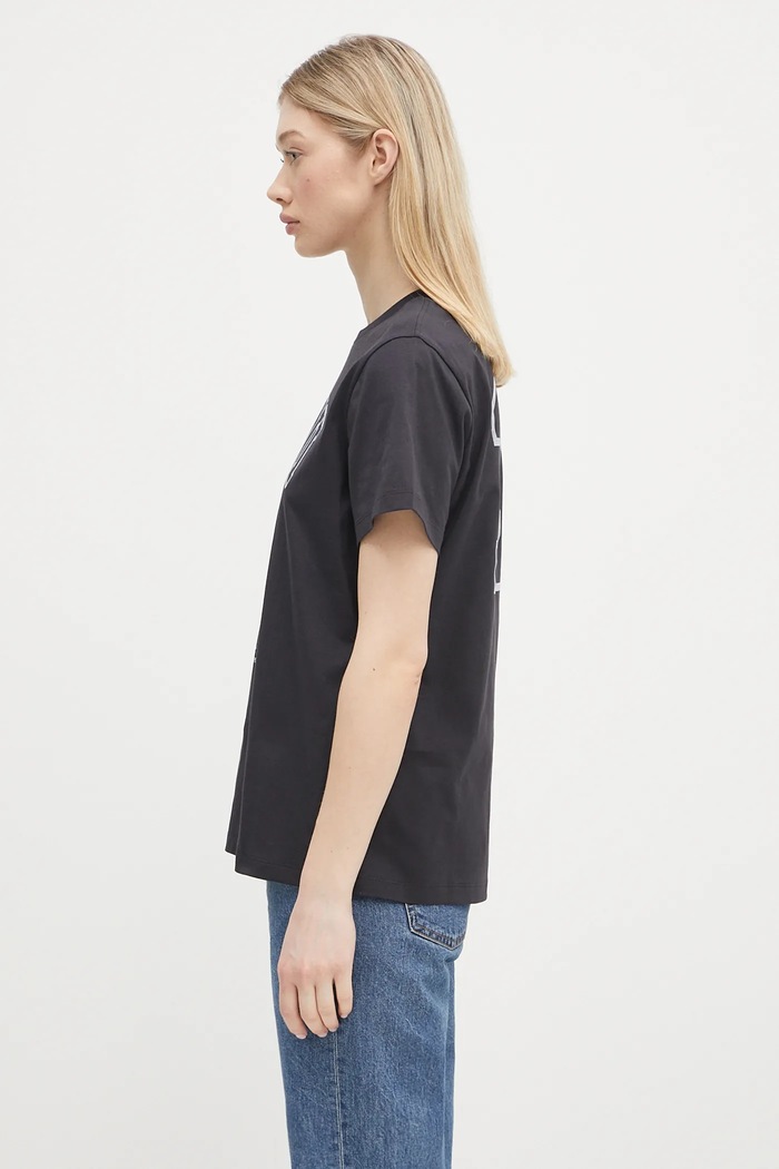 GANNI t-shirt bawełniany Basic Cotton Witch Relaxed T4138 szary SS25