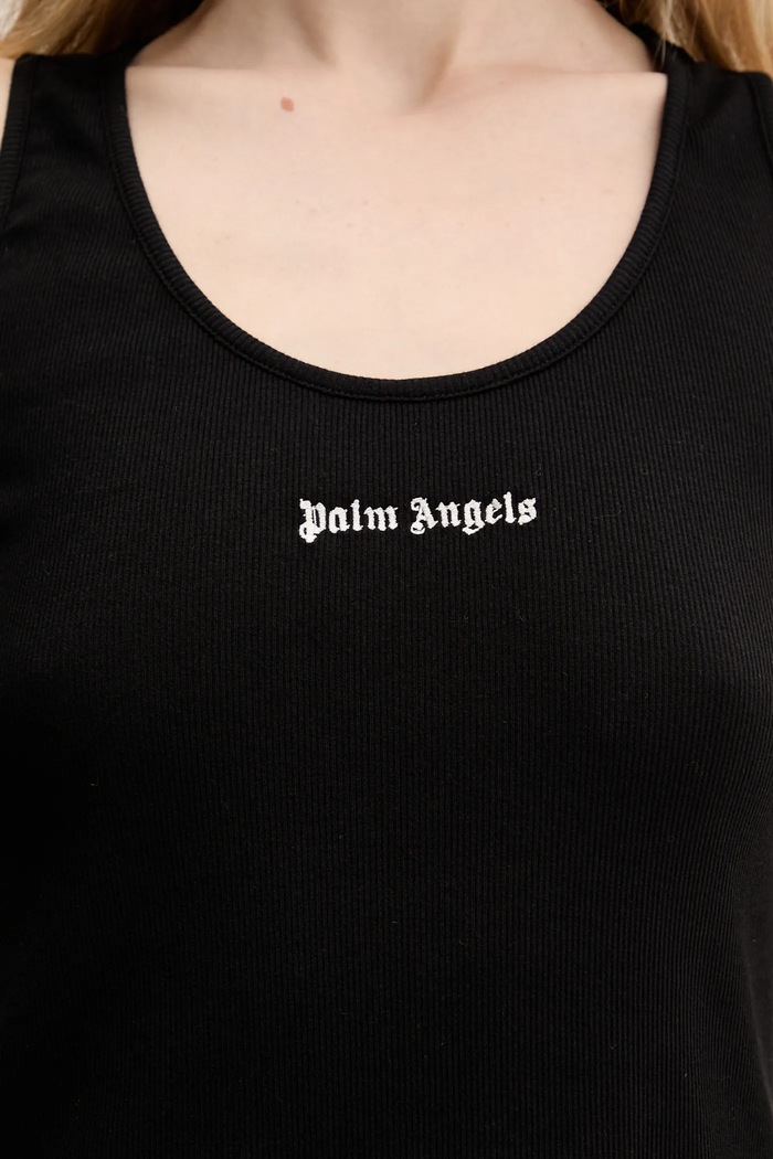 Palm Angels top Classic Logo Rib black PWAC020C99FAB0011003
