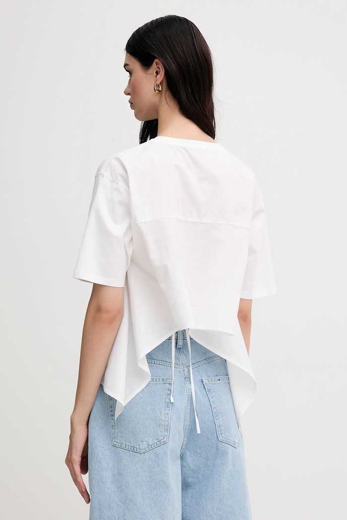 Îmbrăcăminte Sisley tricou din bumbac 3F1QL107K bej