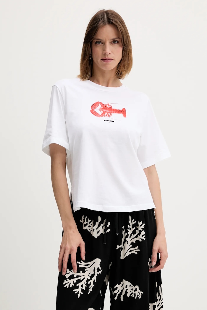 Sisley T-shirt in cotone bianco 3I1XL107G