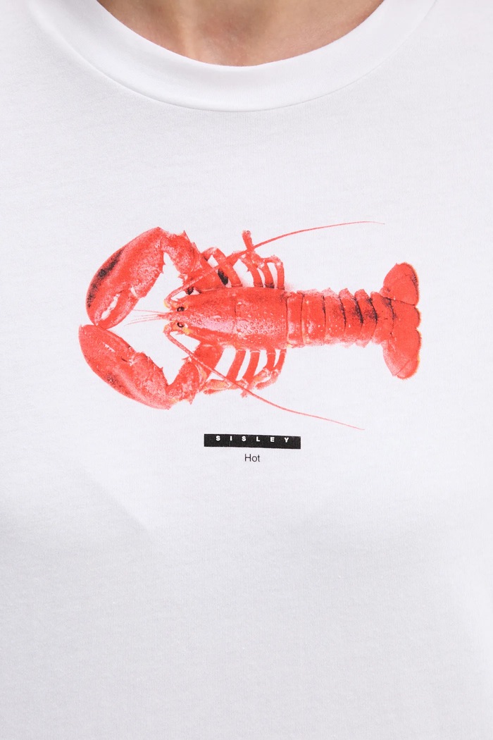 T-shirt in cotone Sisley 3I1XL107G bianco