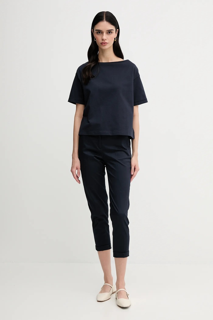 Sisley Tricou din bumbac 36W9L400N bleumarin SS25