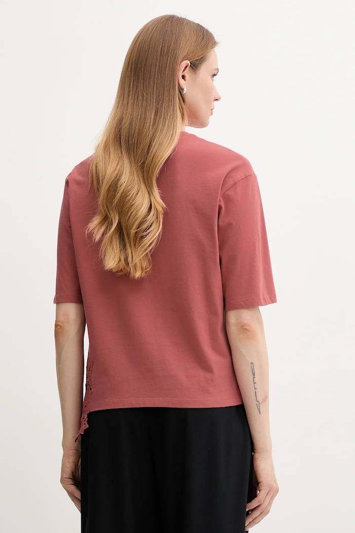 Îmbrăcăminte Sisley Tricou din bumbac 3F1QL107M roz