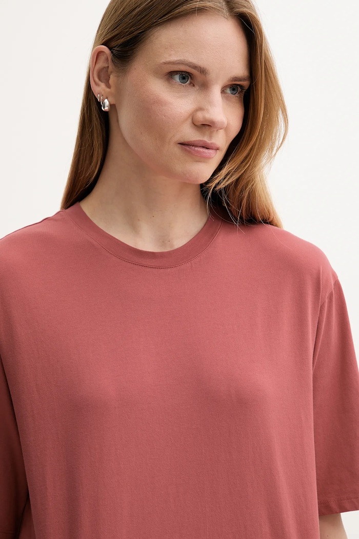 Tricou din bumbac Sisley 3F1QL107M roz