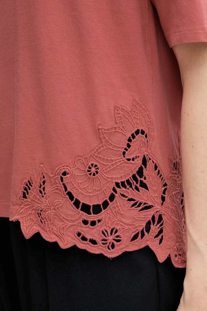 Tricou din bumbac Sisley roz 3F1QL107M