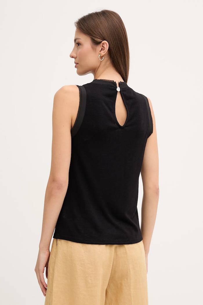 Îmbrăcăminte Sisley top 3TGBLH010 negru