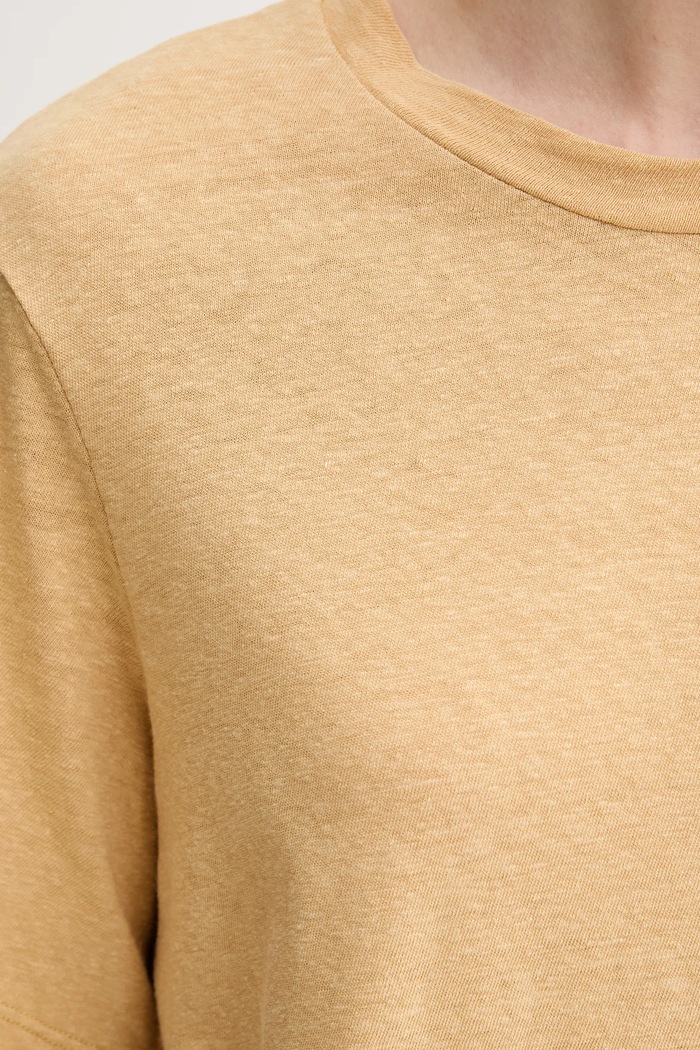 Sisley t-shirt lniany 3UTFL107C zielony