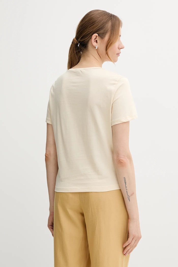 Ρούχα Βαμβακερό μπλουζάκι Sisley 35USL107H μπεζ