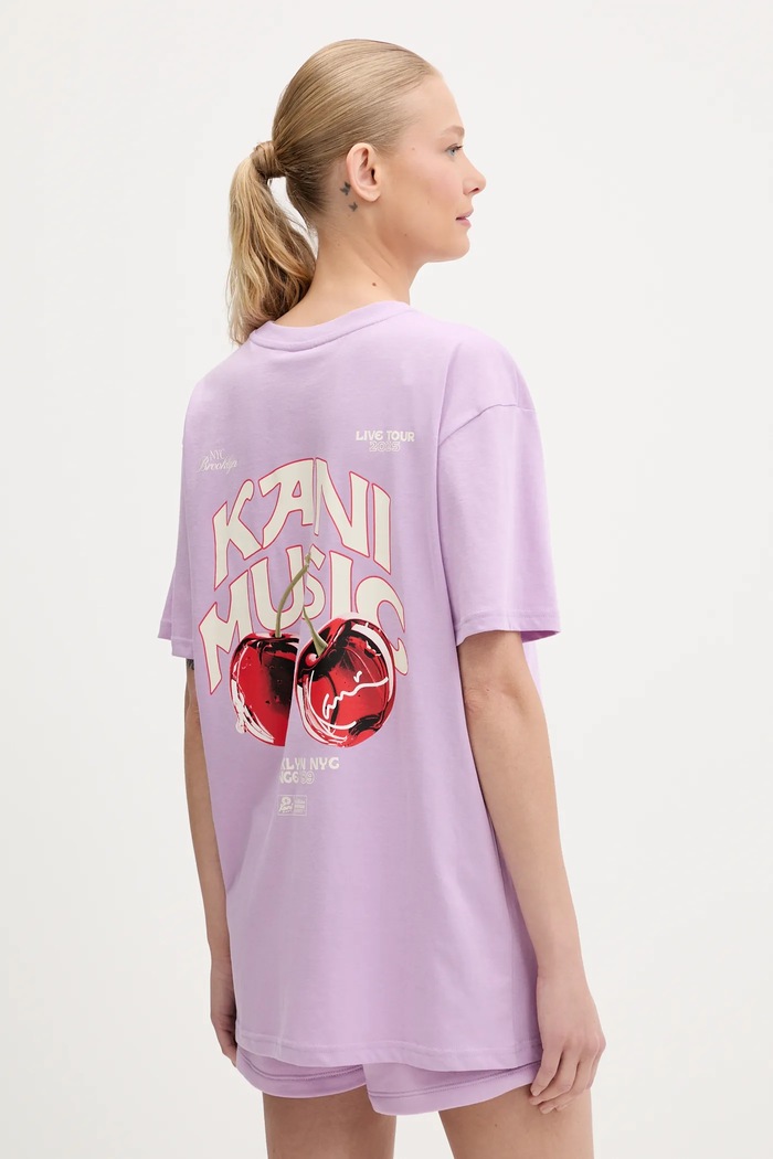 Хлопковая футболка Karl Kani relaxed фиолетовой PD00005461